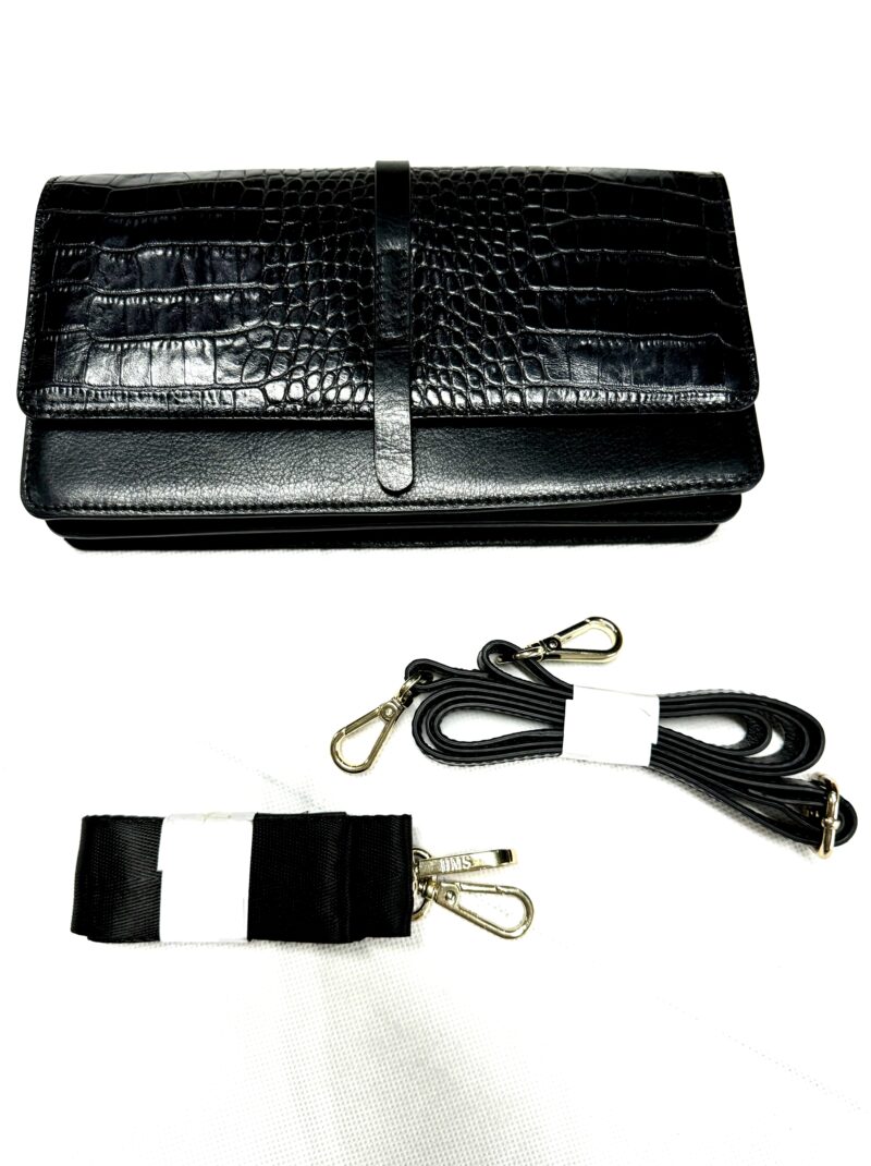 Timeless Croc-Embossed Black Bag